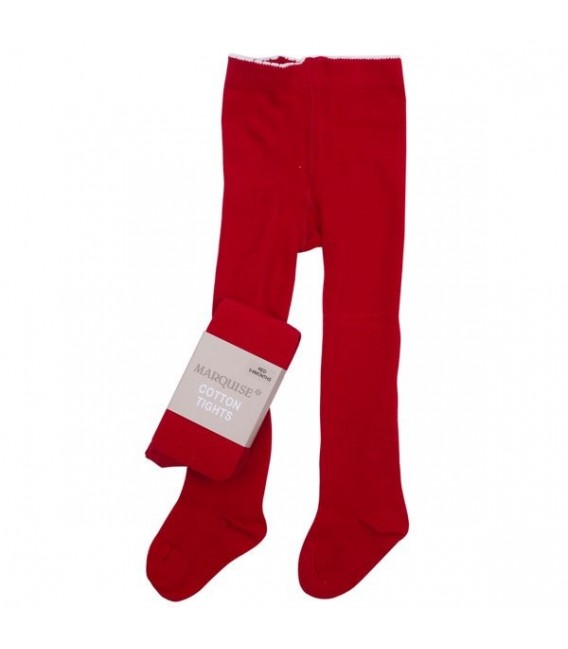 Marquise Knitted Cotton Tights 'Red'
