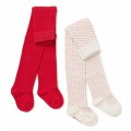 Marquise Cotton Tights Twin Pack 'Red' Sizes 0 to 6 yrs