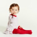 Marquise Cotton Tights 'Red Chunky Rib' Sizes 0-6mths, 1-2, 2-3, 4-6yrs
