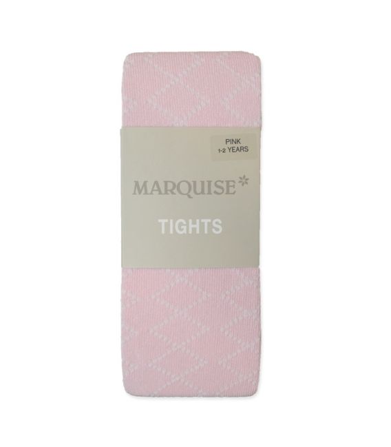 Marquise Cotton Tights 'Pink - Diamond Effect' Newborn, 0-6mths, 6-12mths, 1-2yrs