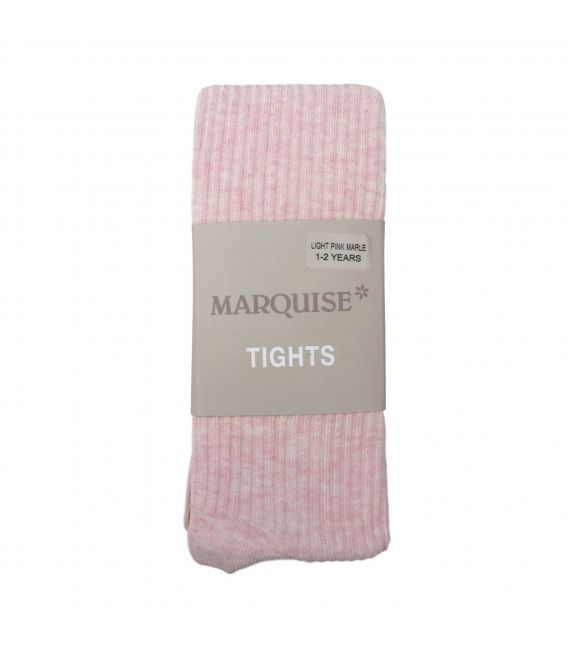 Marquise Cotton Tights 'Pink Marle - Chunky Rib'