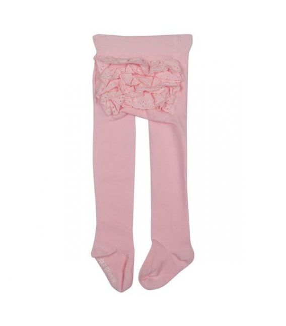 Marquise Girls Frill Bottom Cotton Tights (Pink)