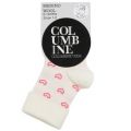Columbine Merino Wool Baby Cream Heart Fold over top Socks