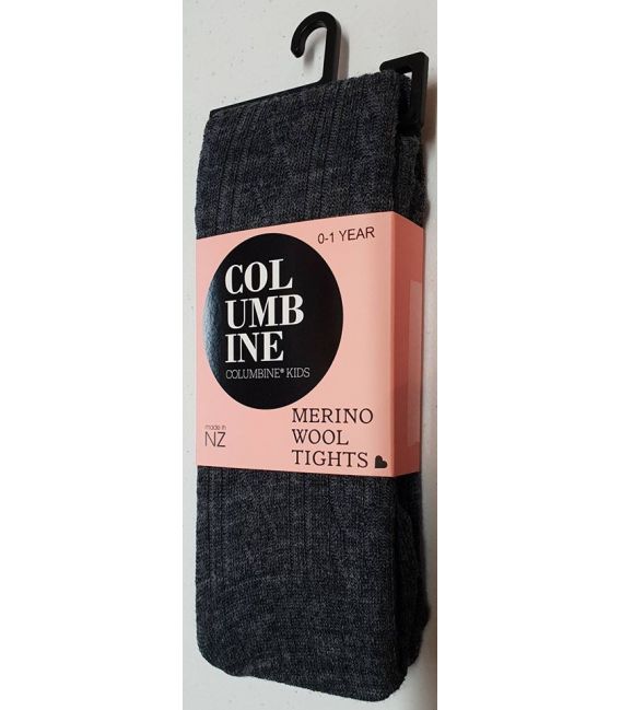 Columbine Merino Wool Cable Tights - Dark Grey